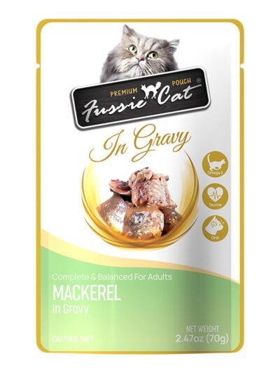 Fussie Cat Premium Mackerel in Gravy 2.47 oz. Pouch