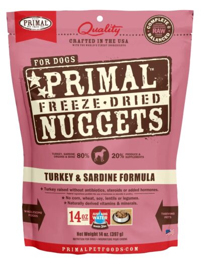 Primal Pet Foods Freeze Dried Dog Food 14oz. Turkey/Sardine