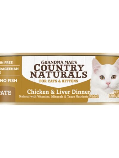 Grandma Mae's Country Naturals Grain Free Pate Wet Cat & Kitten Food Chicken & Liver 5.5oz 24pk