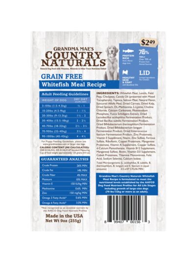 Grandma Mae's Country Naturals Grain Free Dry Dog Food Fish 18ea/14 oz