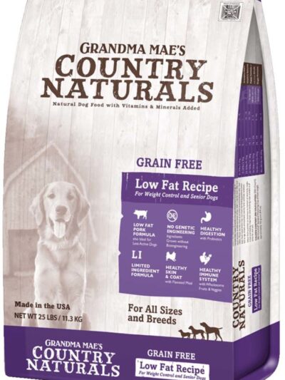 Grandma Mae's Country Naturals Grain Free Low Fat Dry Dog Food Pork 18ea/14 oz