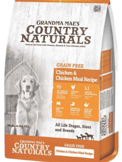 Grandma Mae's Country Naturals Grain Free Dry Dog Food Chicken & Chicken Meal 18ea/14 oz