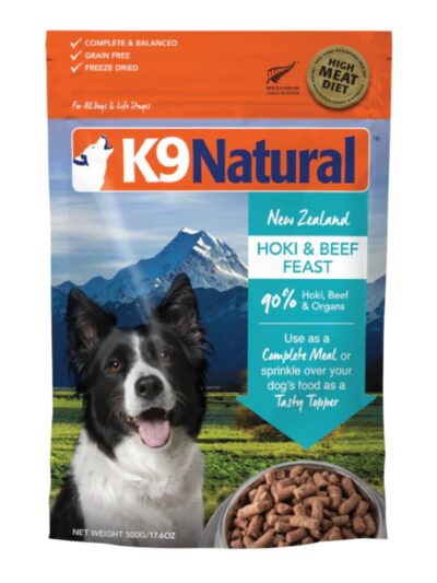 K9 Natural Dog Freeze-Dried Hoki & Beef 17.6oz.