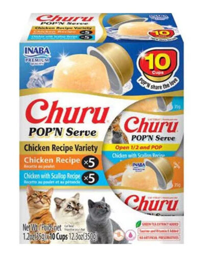 Inaba Churu Pop'N Serve Variety Pack Cat Treat Chicken Variety 12.3oz.