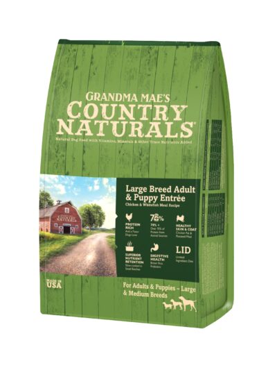 Grandma Mae's Country Naturals Large Breed Adult & Puppy Entrée Dry Dog Food Chicken & Rice 32lb