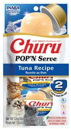 Inaba Churu Pop'N Serve Cat Treat Tuna 2.46oz. (Case of 4)