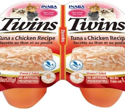 Inaba Twins Side Dish For Cats Tuna/Chicken 1.23oz. 2 Pk (Case of 6)