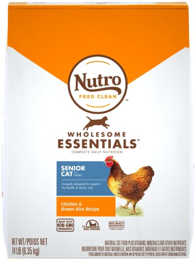 Nutro Products Wholesome Essentials Healthy Weight Indoor Senior Dry Cat Food Chicken & Brown Rice 14lb